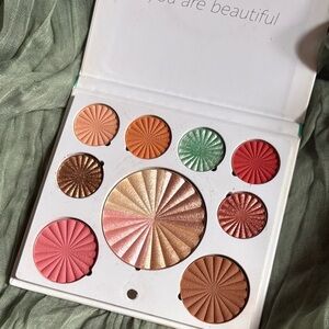 OFRA Blush Palette with Pink, Gold, and Green Hues